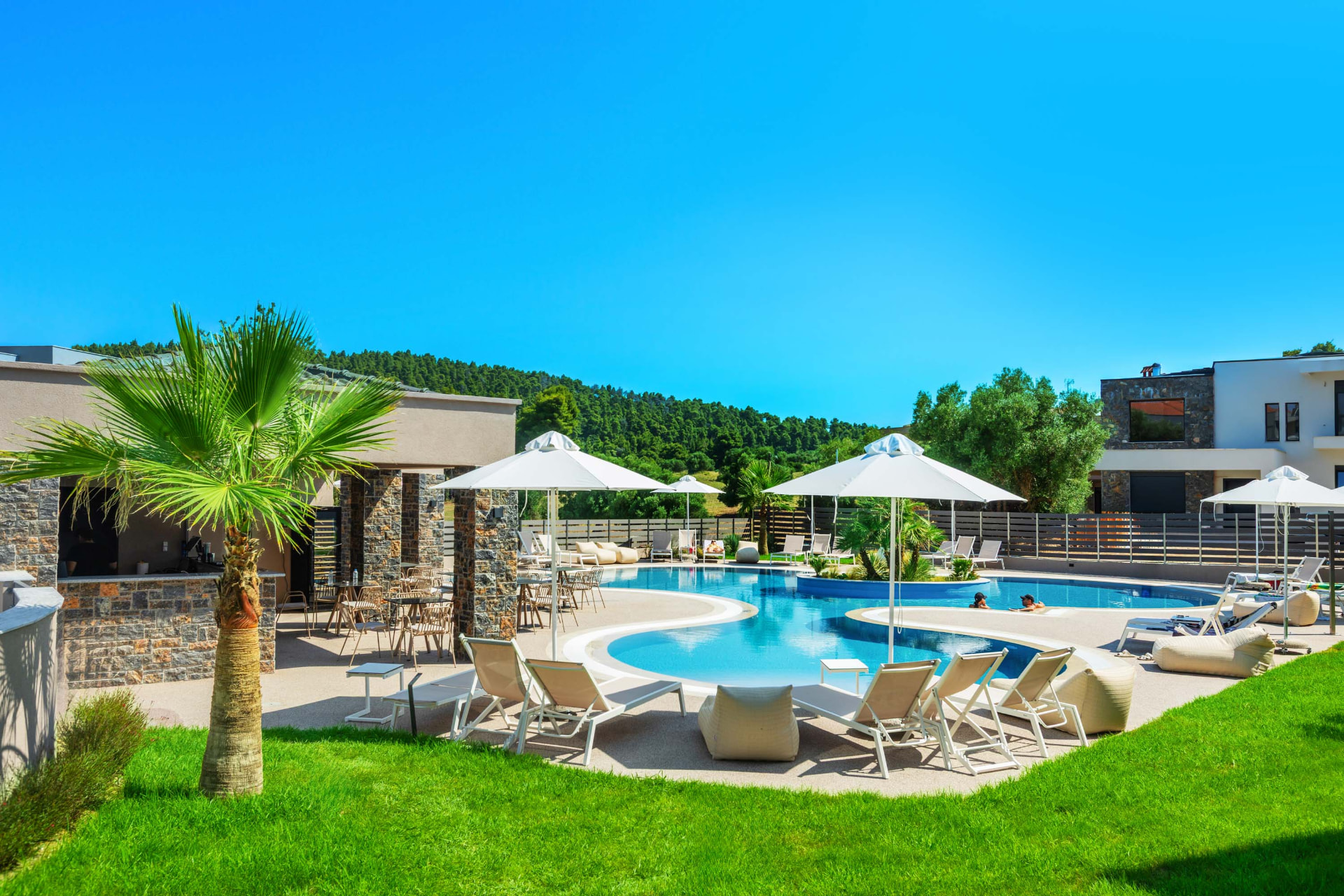Anese pool and grounds in Paliouri
